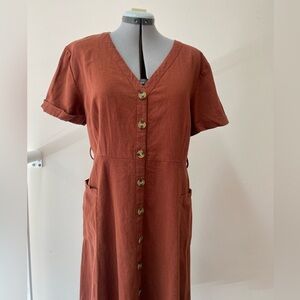 Linen Rayon Mountain Warehouse ‘Country to Coast’ Short  Sleeve Dress size 10